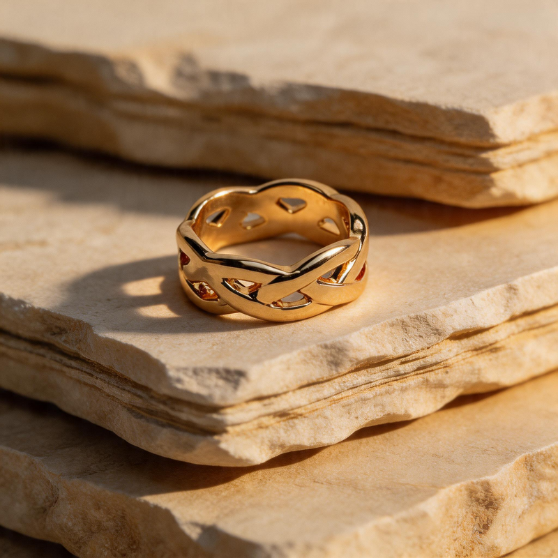 Gold Gem-Studded Ring - Image 1