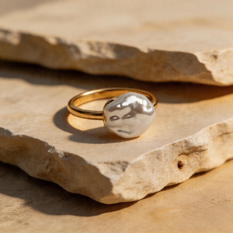 Gold Textured Ring - Image 1