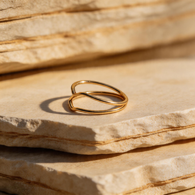 Gold Gem-Studded Ring - Image 1