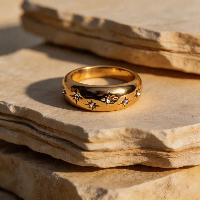 Gold Textured Ring - Image 1