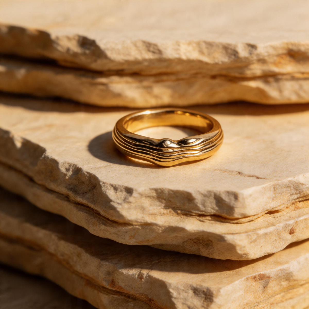 Gold Gem-Studded Ring - Image 1