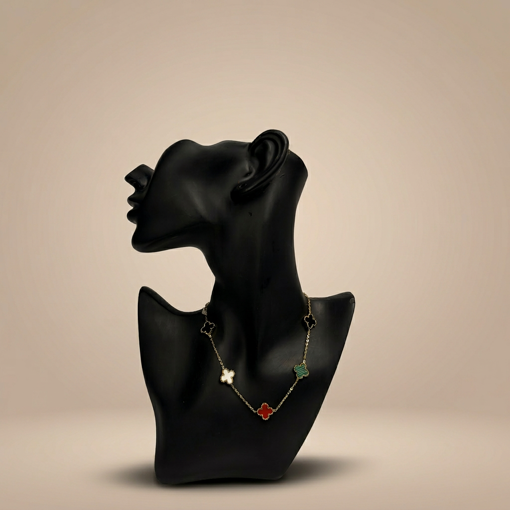 Rainbow Clover Station Necklace - Image 1