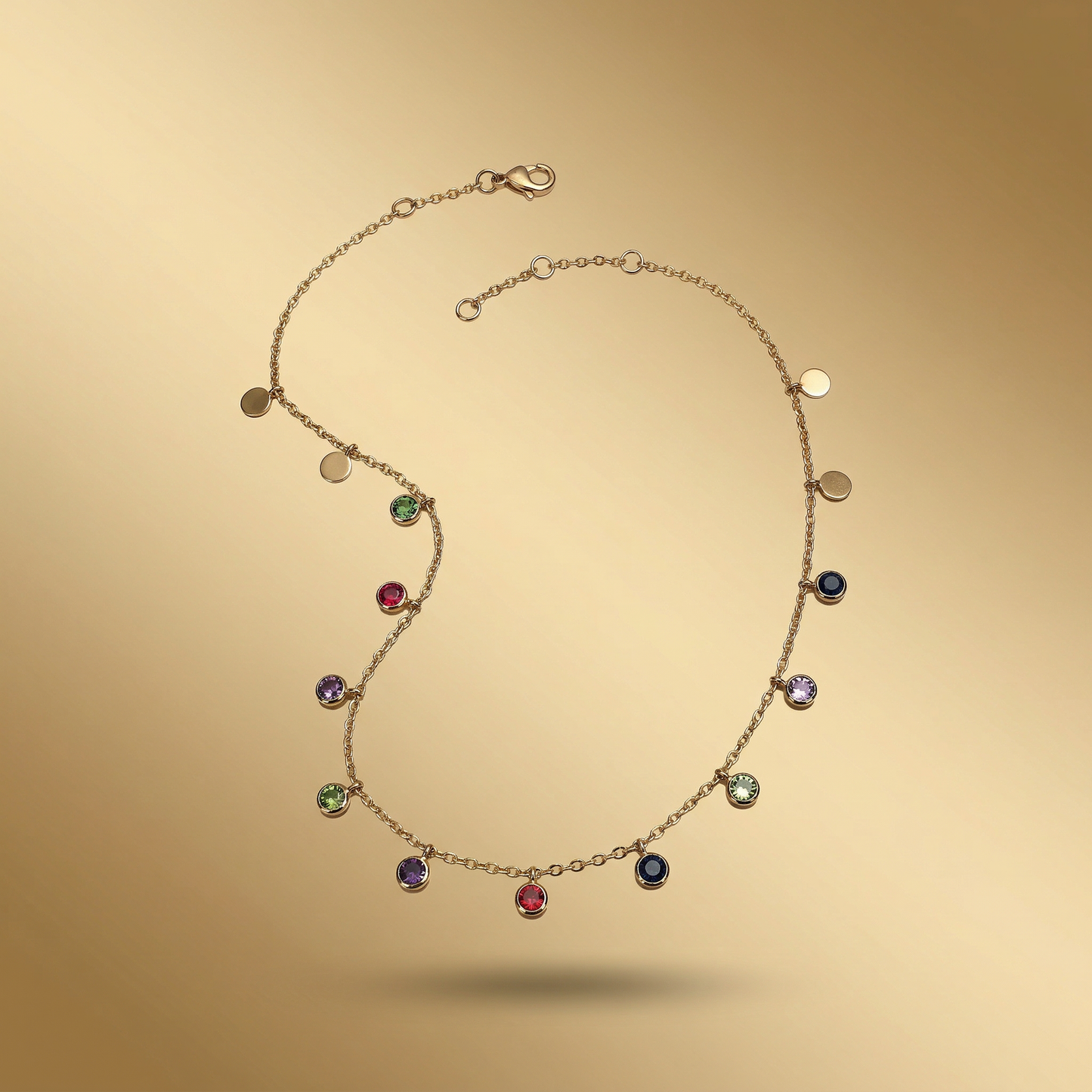 Rainbow Gem Drop Necklace - Image 1