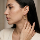 Slim Twisted Hoop Earrings - Image 1