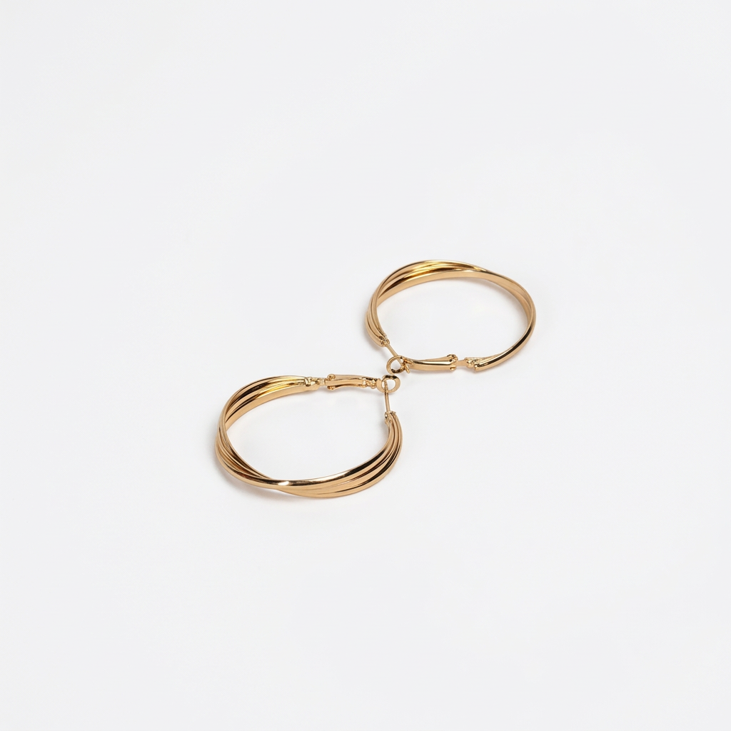 Slim Twisted Hoop Earrings - Image 2