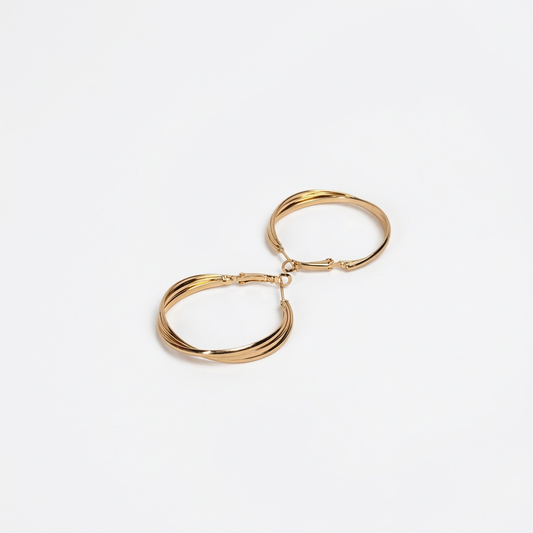 Slim Twisted Hoop Earrings - Image 2