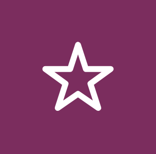 White star icon on a purple background