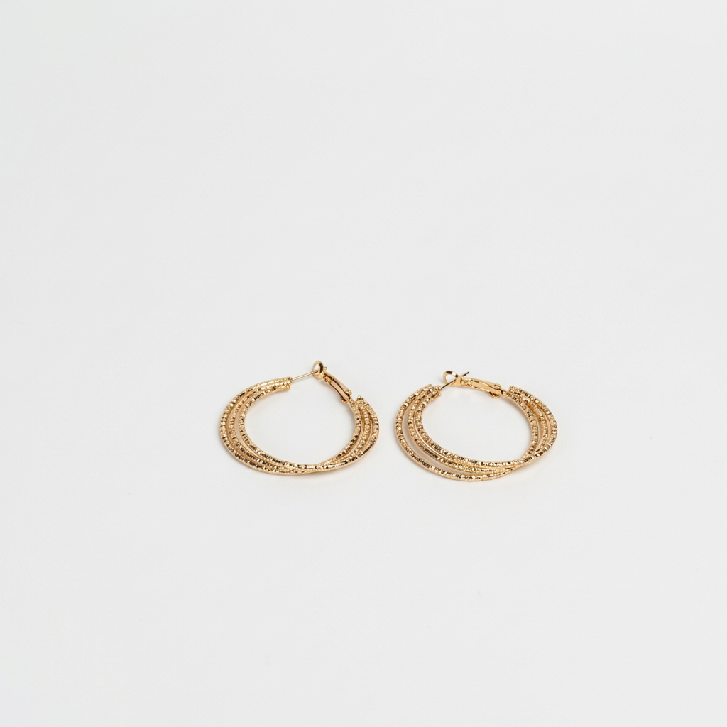 Textured Layered Hoop Earrings - Image 1