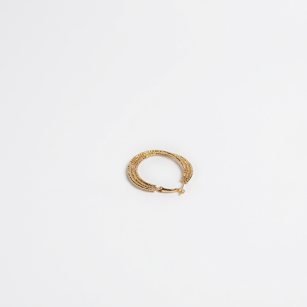 Textured Layered Hoop Earrings - Image 2