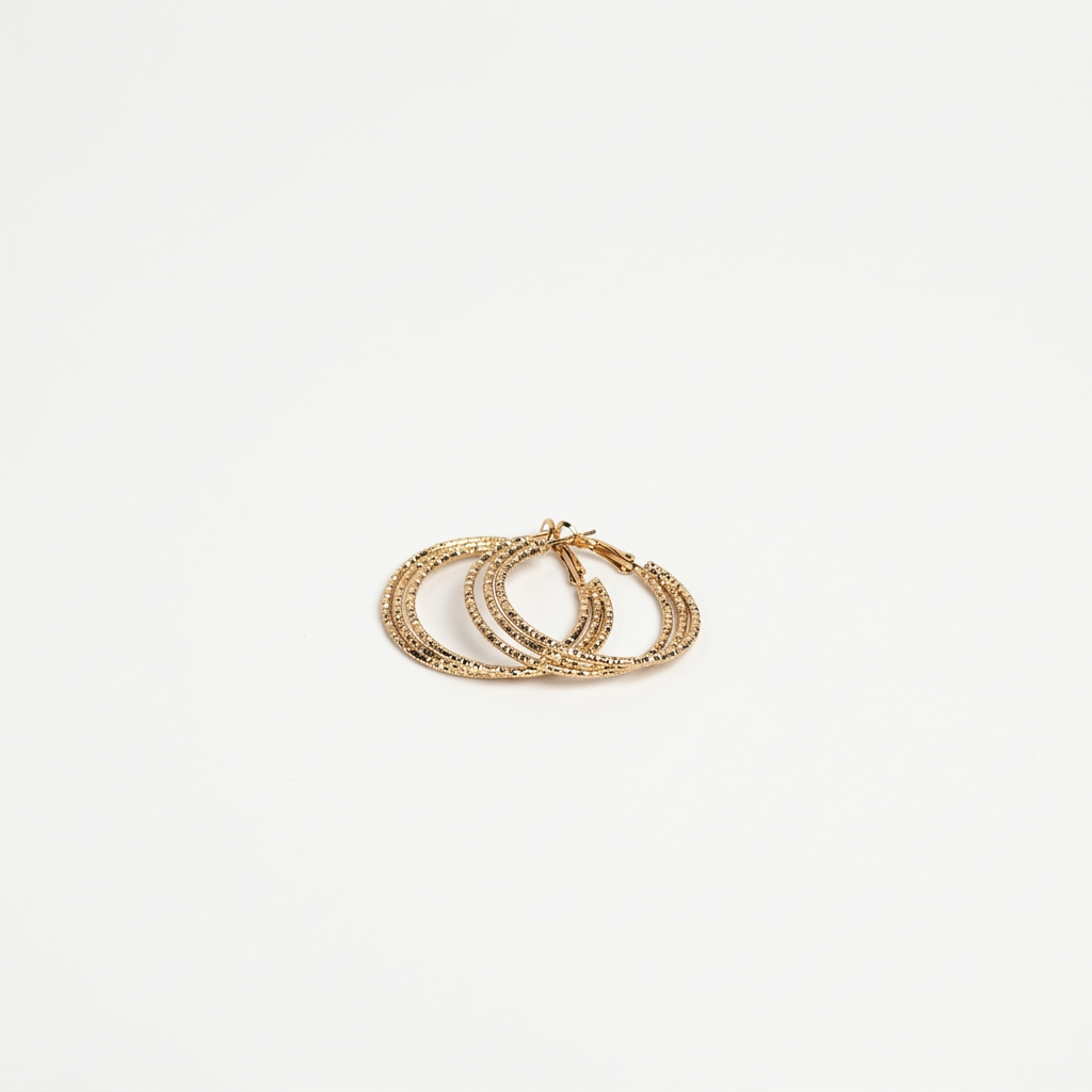 Textured Layered Hoop Earrings - Image 3