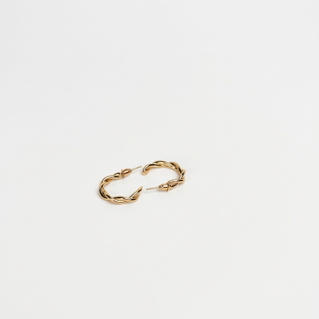 Twisted Chain Hoop Earrings - Image 2