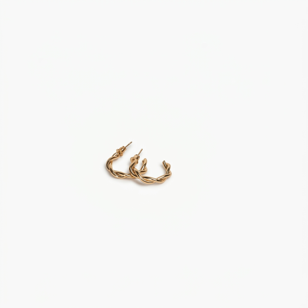 Twisted Chain Hoop Earrings - Image 3