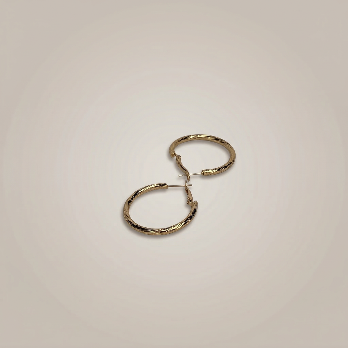 Twisted Oval Hoop Earrings - Image 1