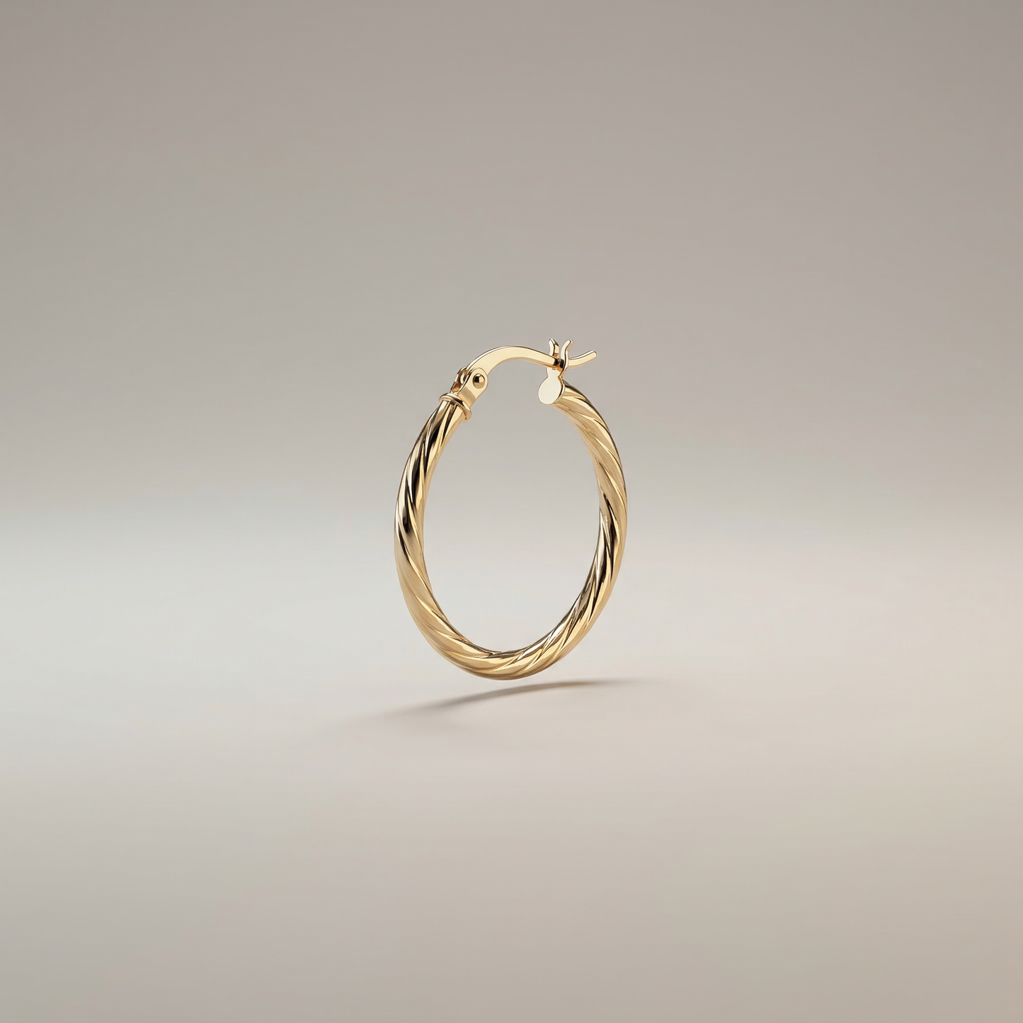Twisted Oval Hoop Earrings - Image 2