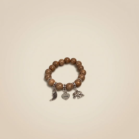 Wooden Charm Bead Bracelet - Image 1