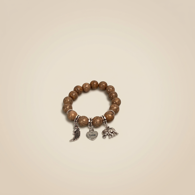Wooden Charm Bead Bracelet - Image 1